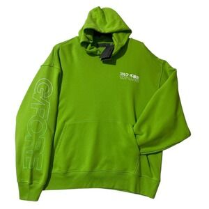 G/FORE Mens Neon Lime Green Graphic Hoodie Japanese Logo GMM000025 Large New